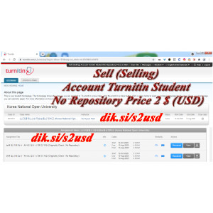 Gambar Sell (Selling) Account Turnitin Student No Repository Price 2 $ (USD)