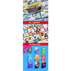 Gambar Paket MANTAP 3in1 : 80+Premium PowerPoint Template, 100+Bussines card BONUS 9Stiker karakter